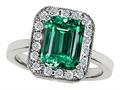 Original Star K™ 925 Simulated Emerald Cut Emerald Ring