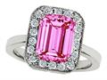 Original Star K™ 925 Lab Created Emerald Cut Pink Sapphire Ring