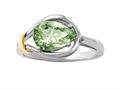Genuine Pear Shape Green Amethyst Ring