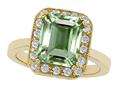 Original Star K™ 925 Genuine Emerald Cut Green Amethyst Ring