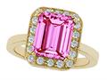 Original Star K™ 925 Simulated Emerald Cut Pink Tourmaline Ring