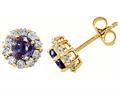 Original Star K™ Simulated Round Alexandrite Earrings