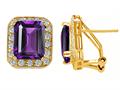 Original Star K™ Genuine Emerald Cut Amethyst Earrings