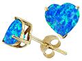 Original Star K™ Heart Created Blue Opal Earring Studs