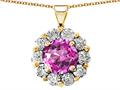 Original Star K™ Simulated Round Pink Topaz Pendant