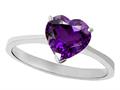 Tommaso Design™ Genuine Amethyst Heart Shape 8mm Solitaire Engagement Ring