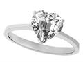 Tommaso Design™ Genuine White Topaz Heart Shape 8mm Solitaire Engagement Ring