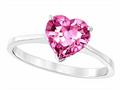 Tommaso Design™ Lab Created Pink Sapphire Heart Shape 8mm Solitaire Engagement Ring