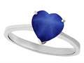 Tommaso Design™ Created Star Sapphire Heart Shape 8mm Solitaire Engagement Ring