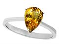 Tommaso Design™ Genuine Citrine Pear Shape 8x6mm Solitaire Engagement Ring