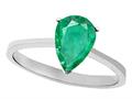 Tommaso Design™ Genuine Emerald Pear Shape Solitaire Engagement Ring