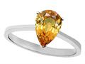 Tommaso Design™ Genuine Orange Sapphire Pear Shape 8x6mm Solitaire Engagement Ring