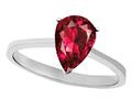 Tommaso Design™ Created Ruby Pear Shape 8x6mm Solitaire Engagement Ring