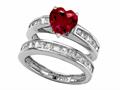 Original Star K™ Created Heart Shape Ruby Wedding Set