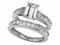 Original Star K™ 8x6mm Emerald Cut Genuine White Topaz Wedding Set
