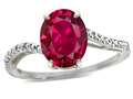 Tommaso Design™ Oval 10x8mm Created Ruby and Diamond Ring