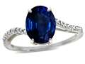 Tommaso Design™ Oval 10x8mm Created Sapphire and Diamond Ring