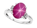 Tommaso Design™ Oval 10x8mm Created Star Ruby and Diamond Ring
