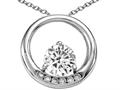 Tommaso Design™ Round 6mm Genuine White Topaz and Diamond Circle Pendant