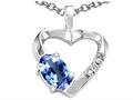 Tommaso Design™ Oval 6x4 mm Genuine Tanzanite nd Diamond Heart Pendant