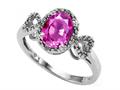 Tommaso Design™ Oval 8x6mm Genuine Pink Tourmaline and Diamond Ring