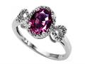 Tommaso Design™ Oval 8x6mm Genuine Rhodolite and Diamond Ring