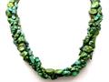 20 Inch Long GenuineTurquoise and Mother of Pearl Necklace