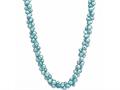 48 Inch Long Genuine Blue Dyed Pearl Necklace