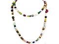 48 Inch Long Genuine multicolor mix 9-13mm Pearl Necklace Rope