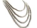 92 Inch Extra Long Genuine Silver Grey Pearl Necklace