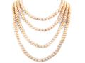 92 Inch Extra Long Genuine Pink Dyed Baroque Pearl Necklace