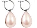Genuine Pink South Sea Shell Majorca Pearl Earring Drops with 15mm Hoops