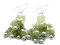 2 Inch Drop Pearl and Jade Earrings