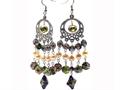 3 Inch Genuine Freshwater Pearl and Cloisonne Hanging Earrings