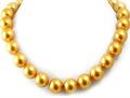 17 Inch 16mm Genuine South Sea Shell Majorca Golden Yellow Pearl Necklace