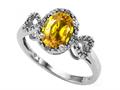 Tommaso Design™ Oval 8x6mm Genuine Yellow Sapphire and Diamond Ring