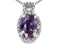 Tommaso Design™ Oval 8x6mm Simulated Alexandrite and Diamond Pendant