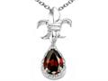 Tommaso Design™ Pear Shape 8x6mm Genuine Garnet and Diamond Pendant