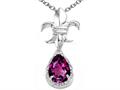 Tommaso Design™ Pear Shape 8x6mm Genuine Rhodolite and Diamond Pendant