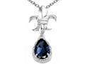 Tommaso Design™ Pear Shape 8x6mm Genuine Sapphire and Diamond Pendant