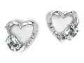 Tommaso Design™ Oval 5x3mm Genuine White Topaz and Diamond Heart Earrings
