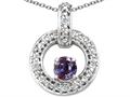 Tommaso Design™ Round 4 mm Simulated Alexandrite and Diamond Round Circle Pendant