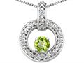 Tommaso Design™ Round 4 mm Genuine Peridot and Diamond Round Circle Pendant