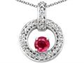Tommaso Design™ Genuine Ruby and Diamond Round Circle Pendant