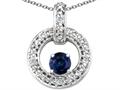 Tommaso Design™ Round 4 mm Genuine Sapphire and Diamond Round Circle Pendant