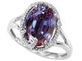 Tommaso Design™ Oval 10x8mm Simulated Alexandrite and Diamond Ring