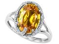Tommaso Design™ Oval 10x8mm Genuine Citrine and Diamond Ring