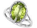 Tommaso Design™ Oval 10x8mm Genuine Peridot and Diamond Ring