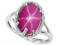 Tommaso Design™ Oval 10x8mm Created Star Ruby and Diamond Ring