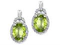 Tommaso Design™ Oval 8x6mm Genuine Peridot and Diamond Earrings